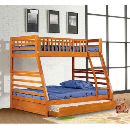 B129 Oak : Giường 3 Tầng Leo Thang - 1m / 1m4